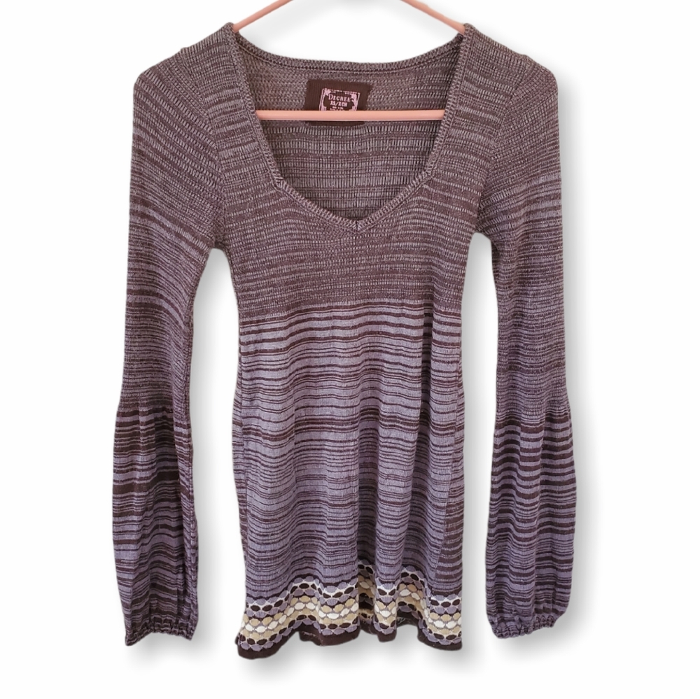 Decree Indie/Boho Chic Long Sleeve Embroidered Top